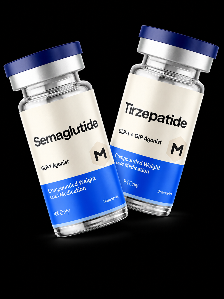 Compounded semaglutide and tirzepatide vials